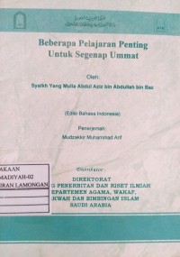 Beberapa Pelajaran Penting untuk Segenap Umat